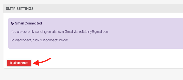 Disconnect Gmail
