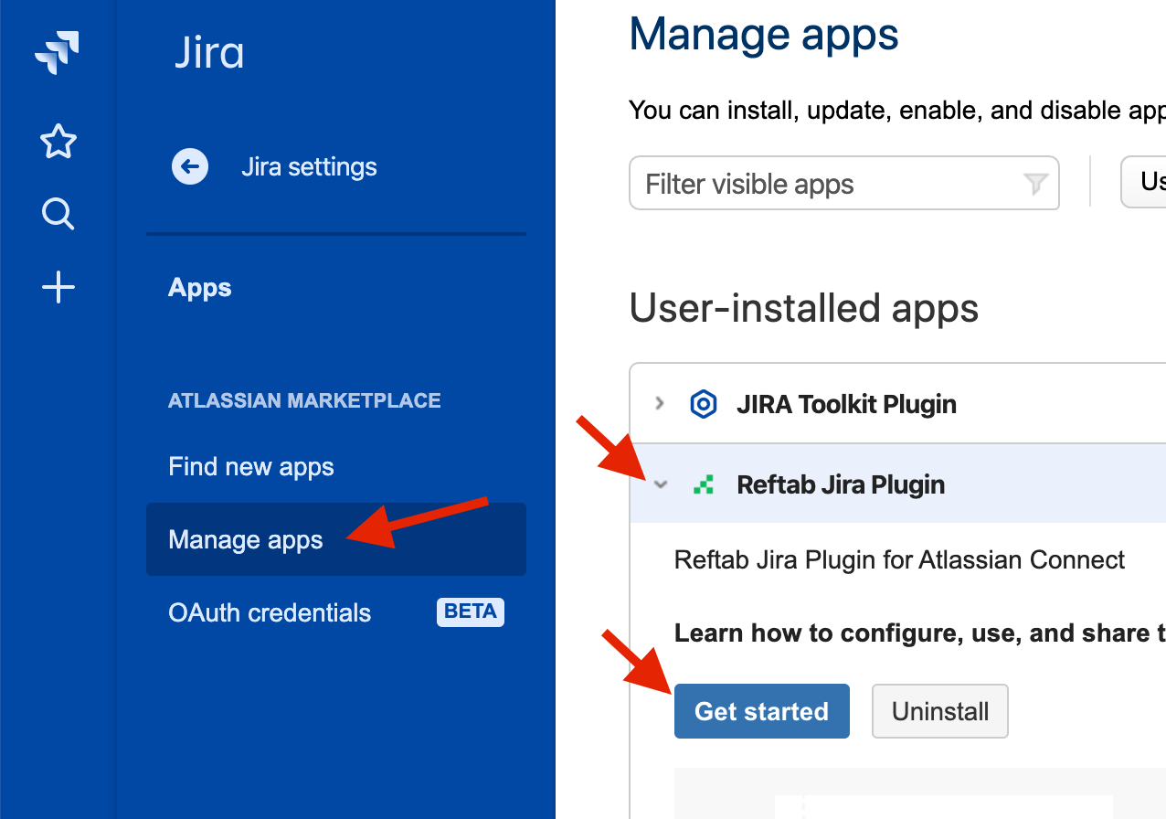 Jira Get Started Button