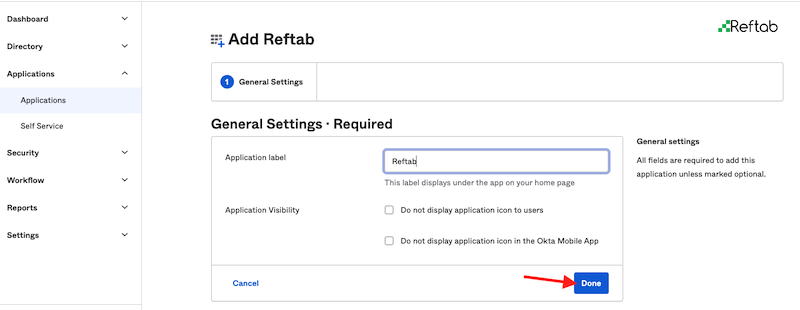 Okta-Add-Reftab-General-Settings