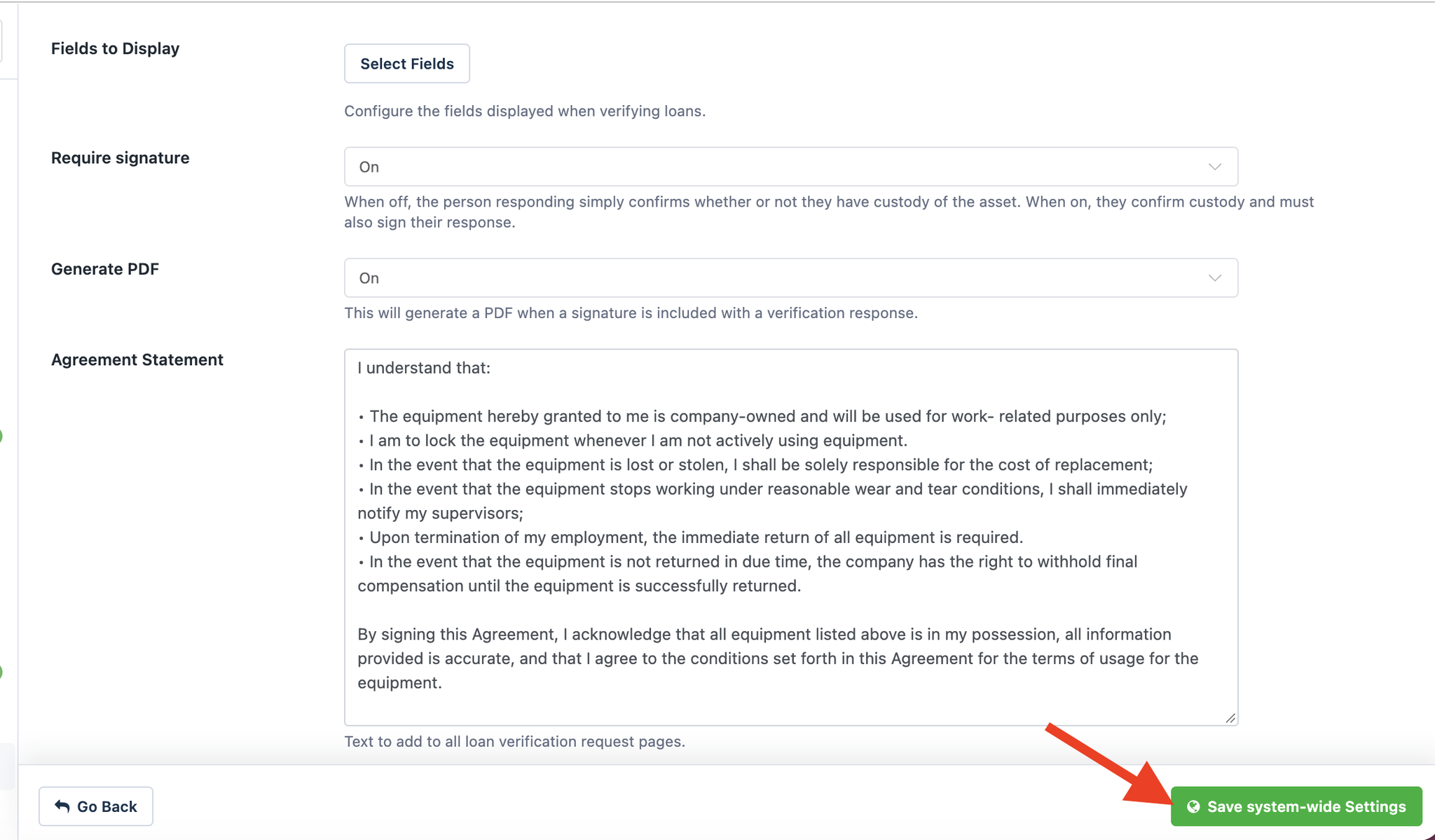 Hardware Custody Verification All Settings