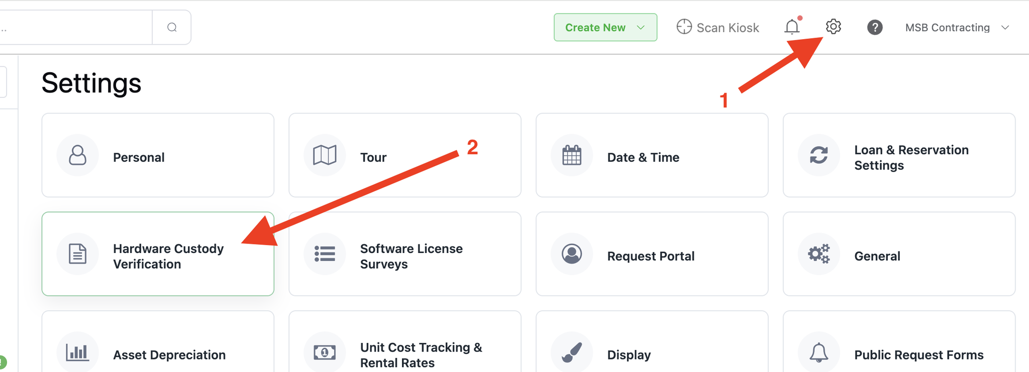 Hardware Custody Verification Settings