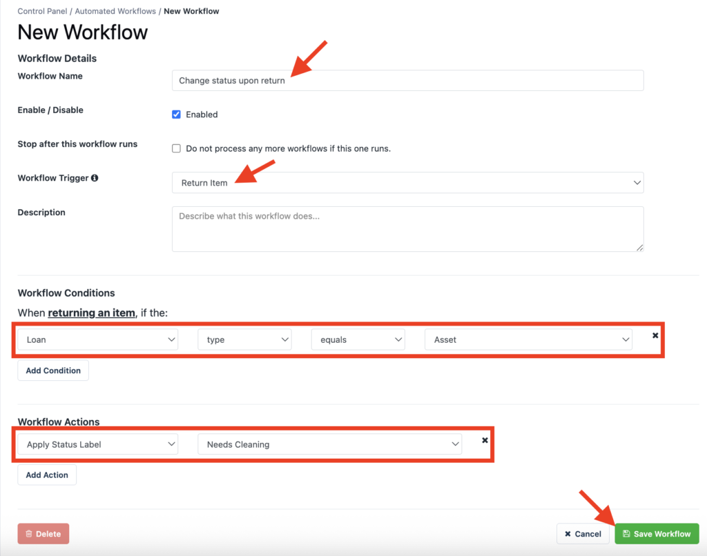 Configure workflow