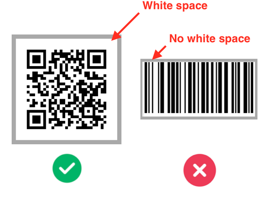 Good qr code tag bad barcode