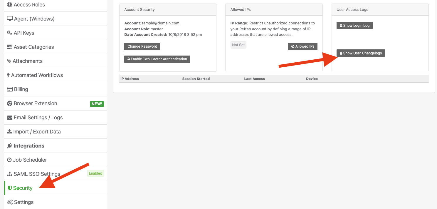 Show User Changelog