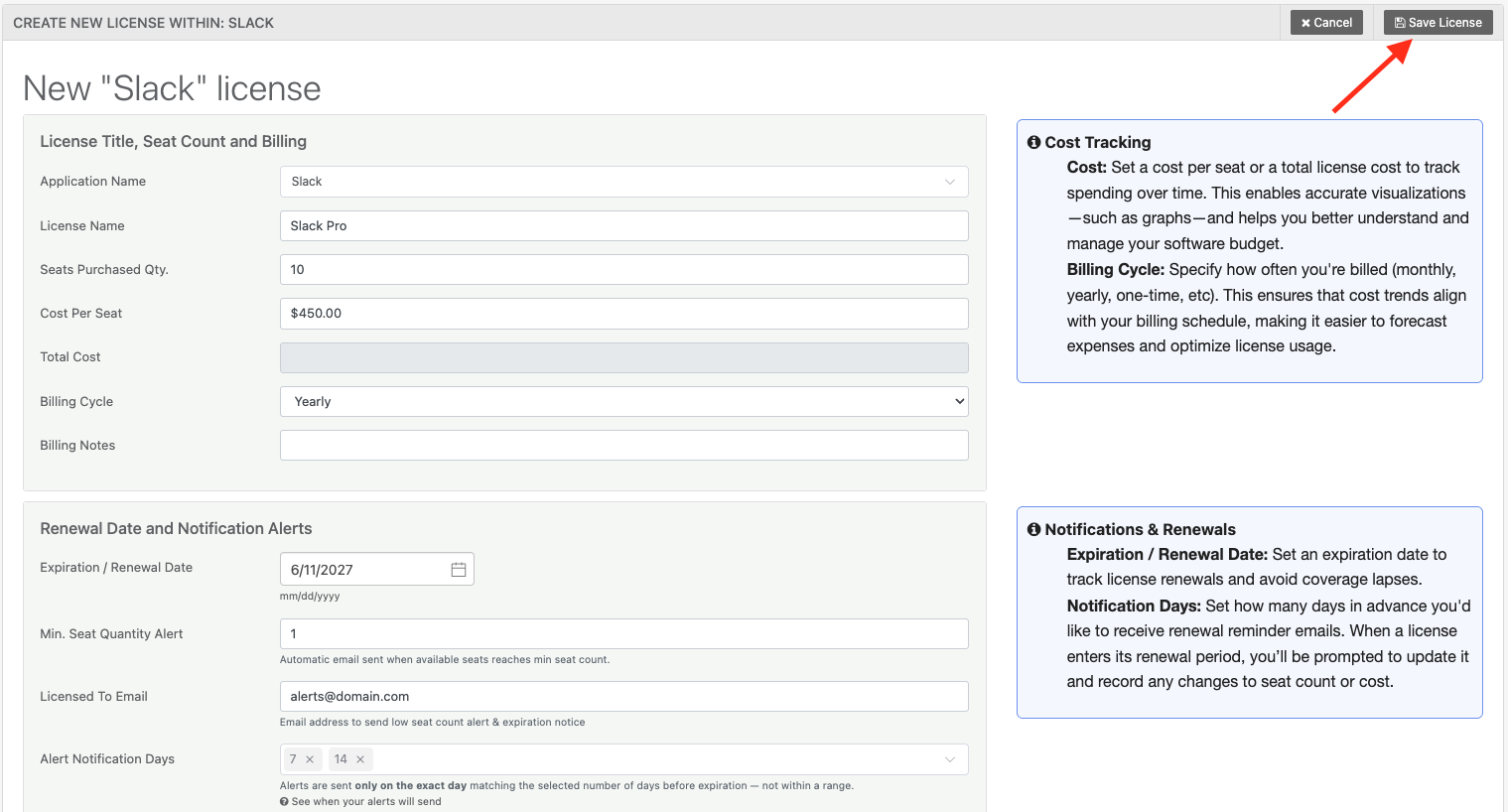 Reftab - adding a license and details
