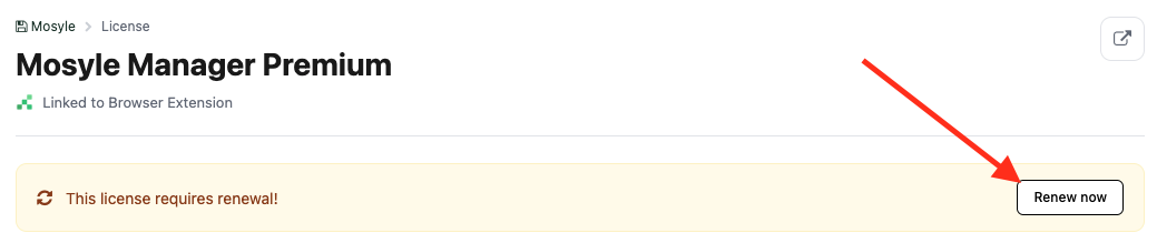 Reftab - license tracking renewal button