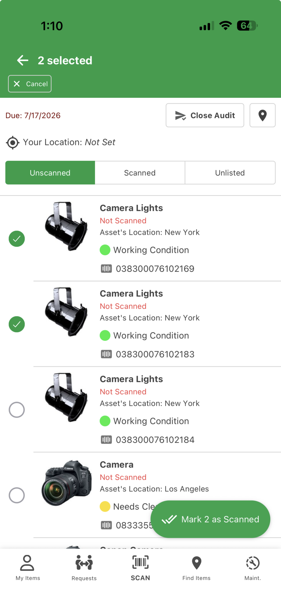 Bulk select scan