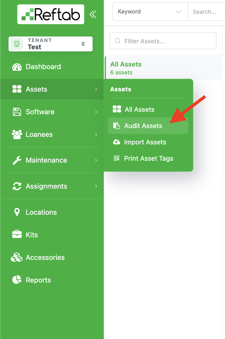Navigate to audit creation