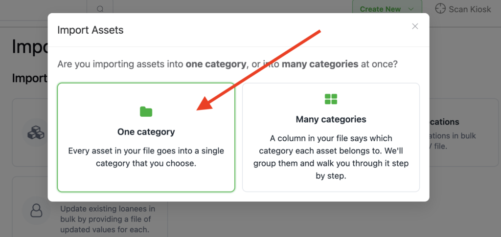 Set location and category - single category importer option