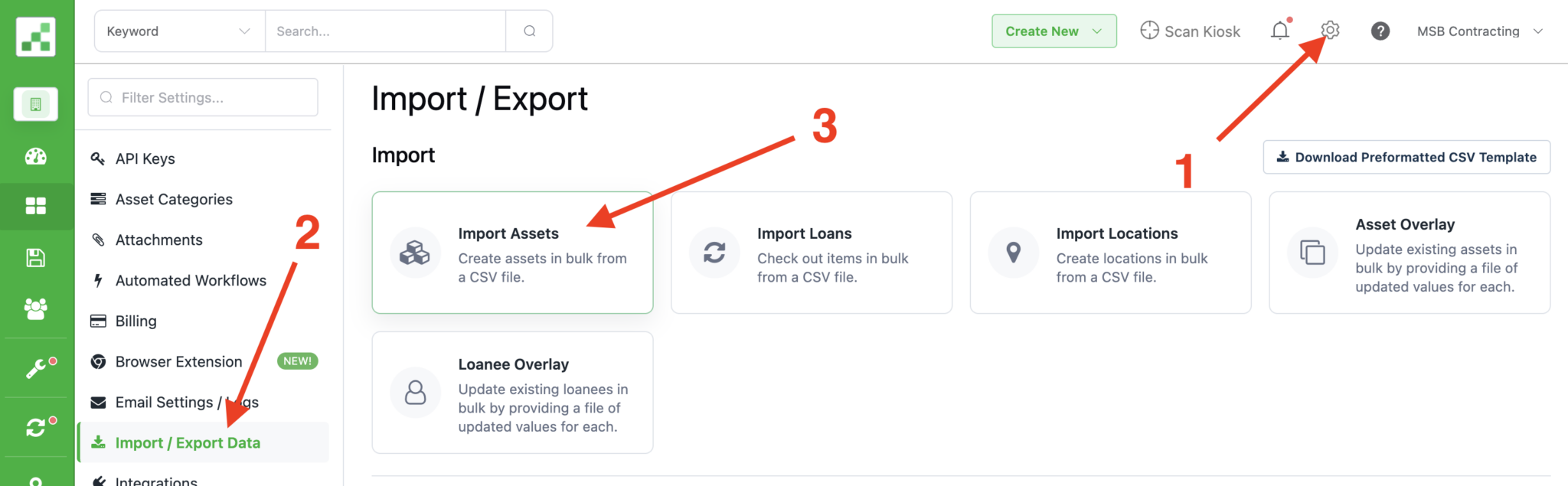 Reftab Settings - Import Assets