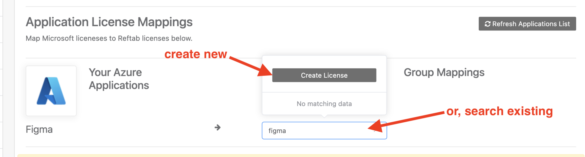 Reftab license mapping integration MS Entra