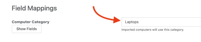 Select a category that you want the integration to save devices to