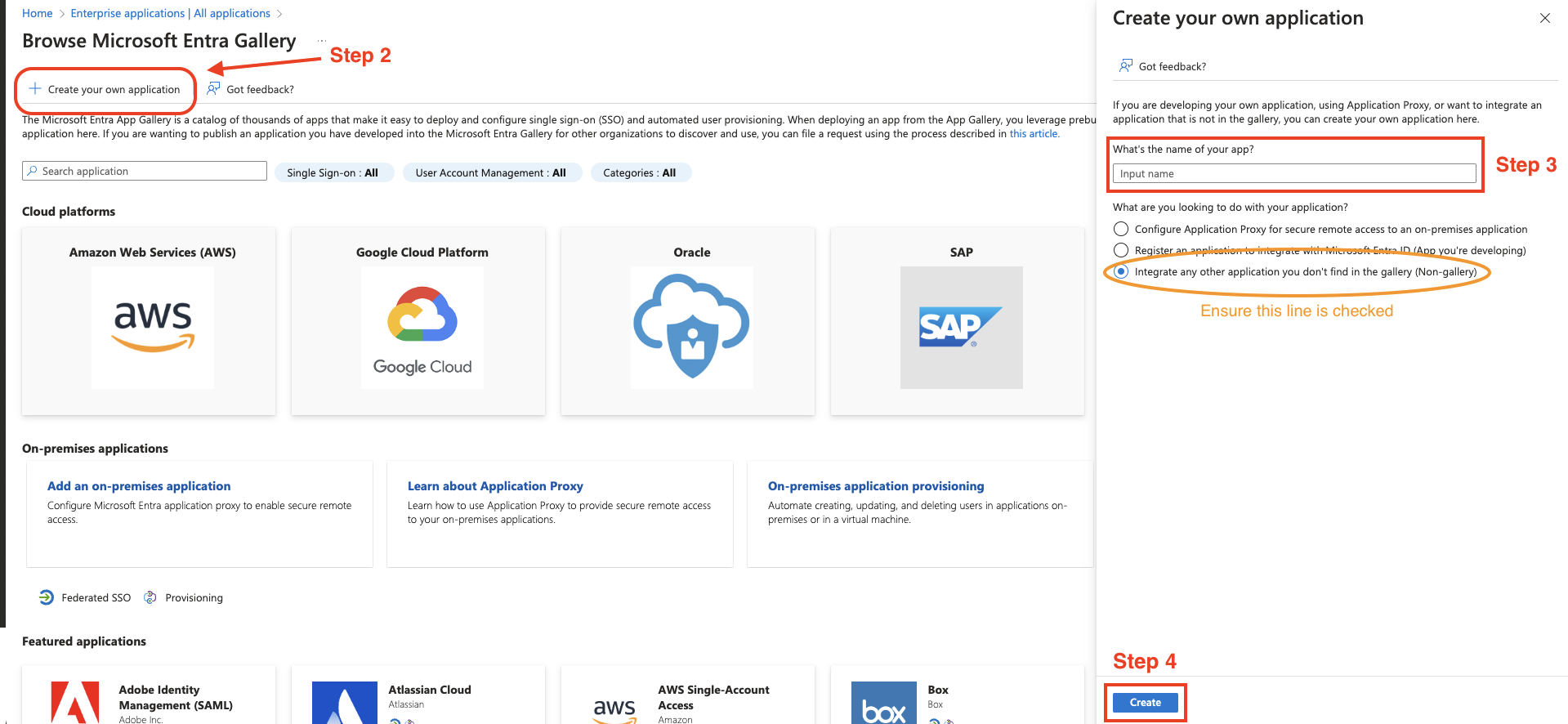 Step 2 on how to create application