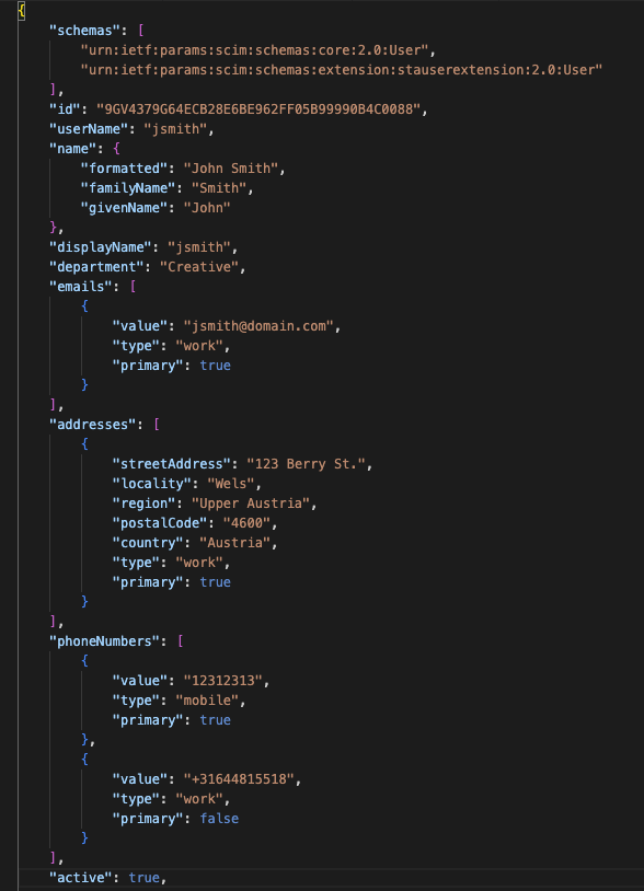 Represented scim schema