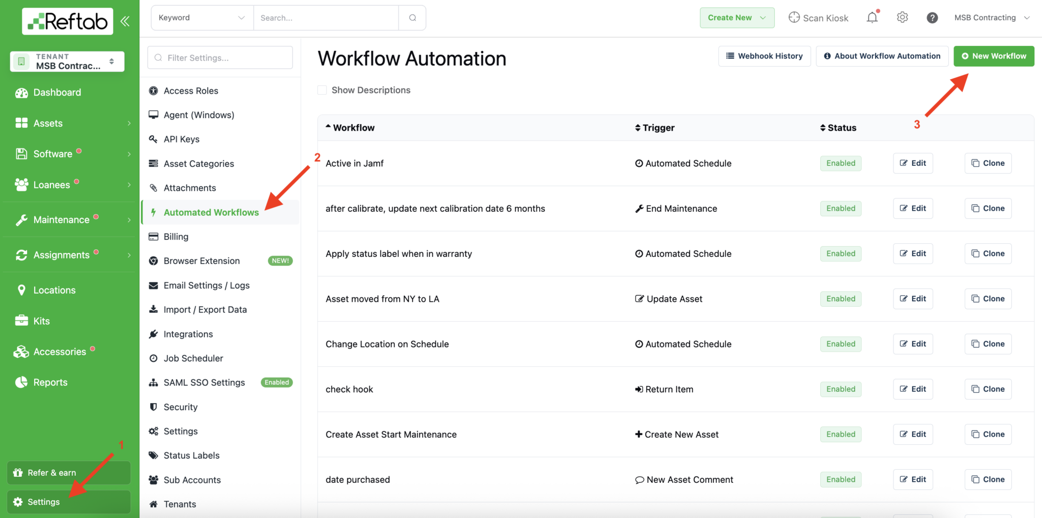 Create a new automated workflow