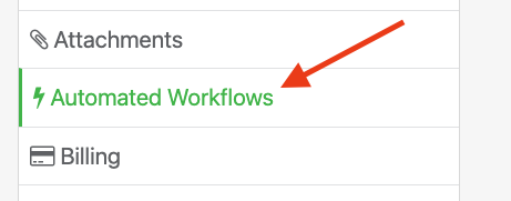 Automated workflows section