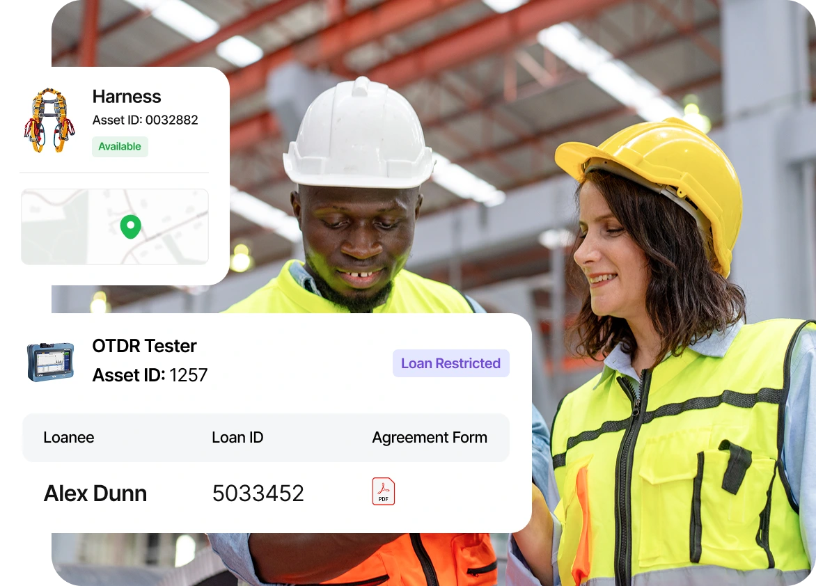 Construction team managing their assets using Reftab