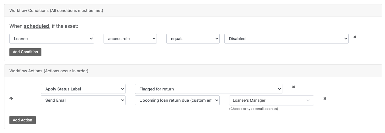 Image of workflow with trigger of disabled user