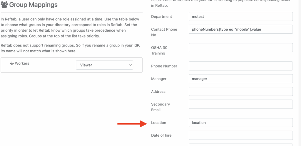 SCIM integration settings