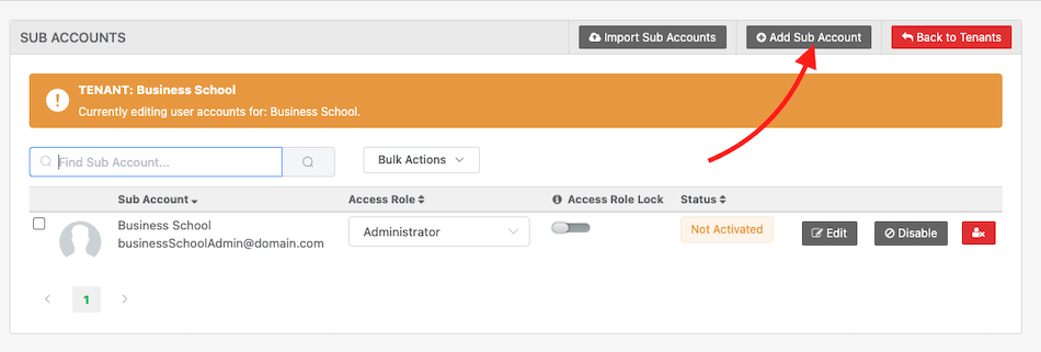 Add sub account business school