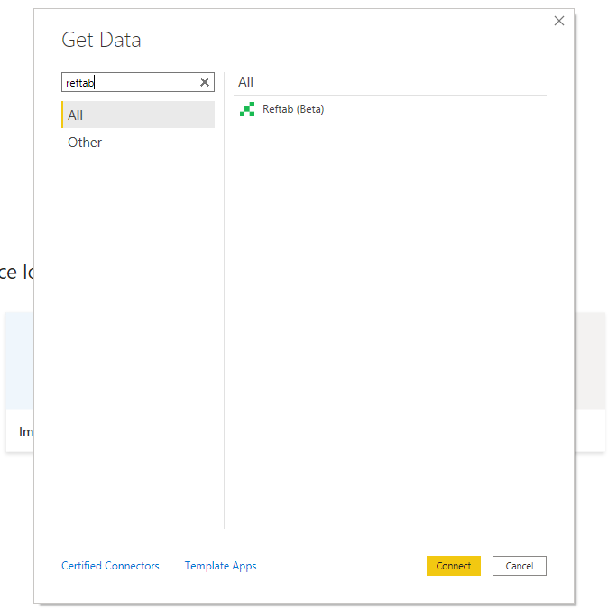 Add the Reftab Data Connector