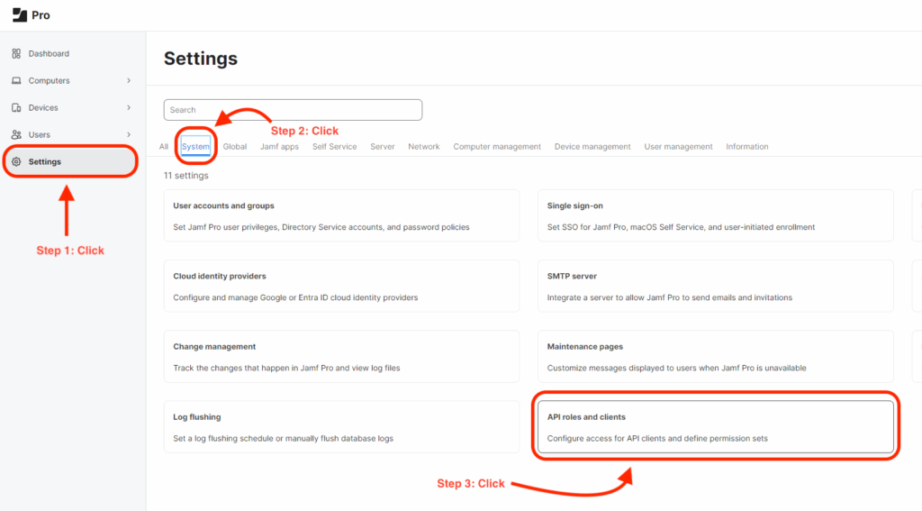 Api roles and clients