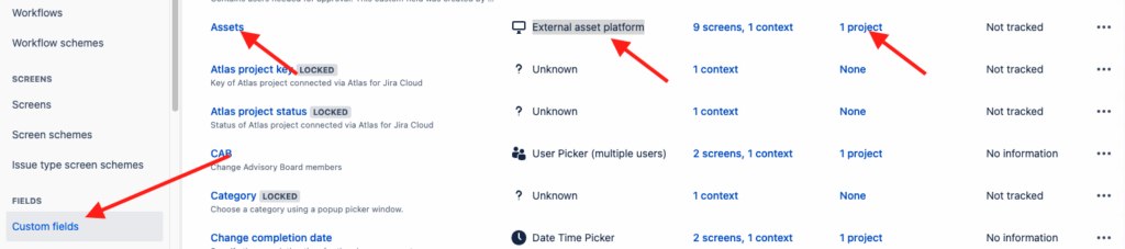 Make sure the assets field is linked to your project