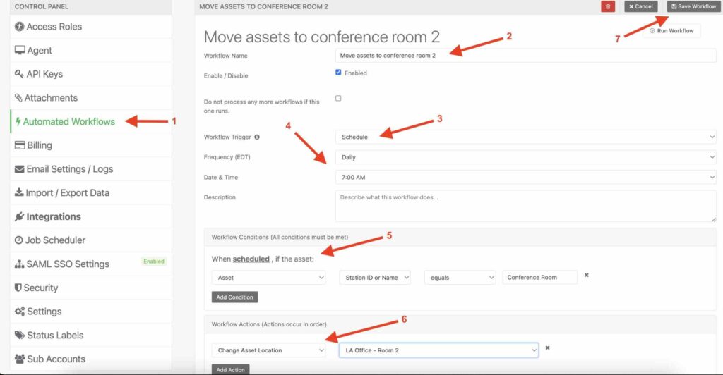 Automatically asset different locations