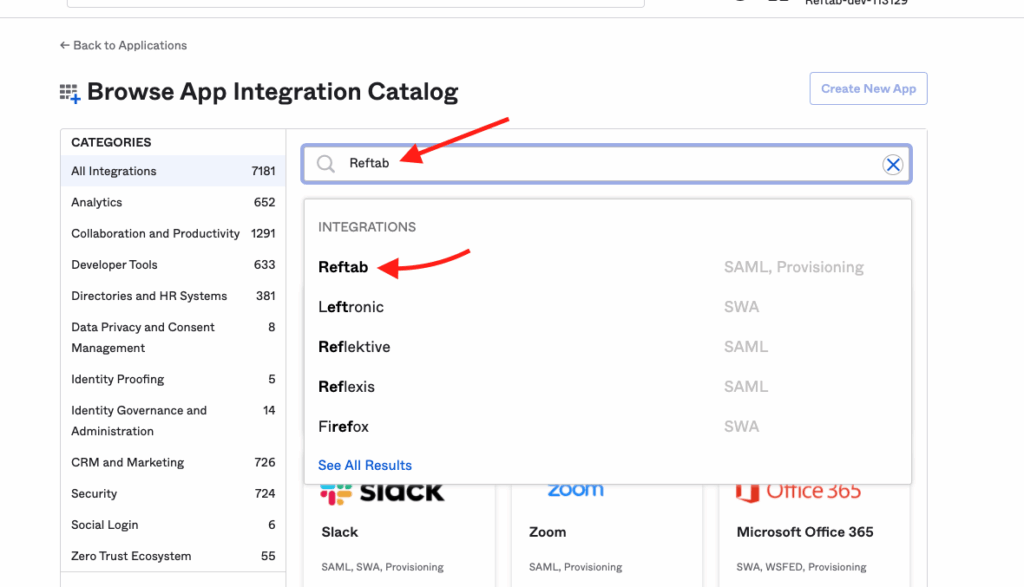 Browse app integration catalog