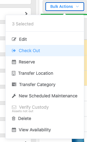 Bulk actions check out