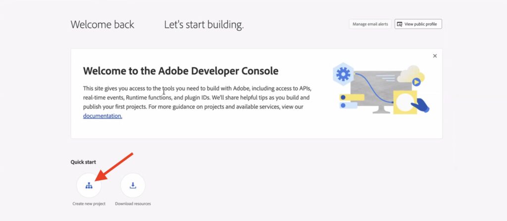 Click create new project