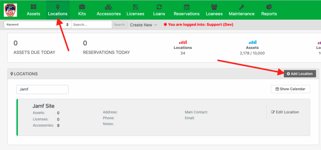 Create location in reftab