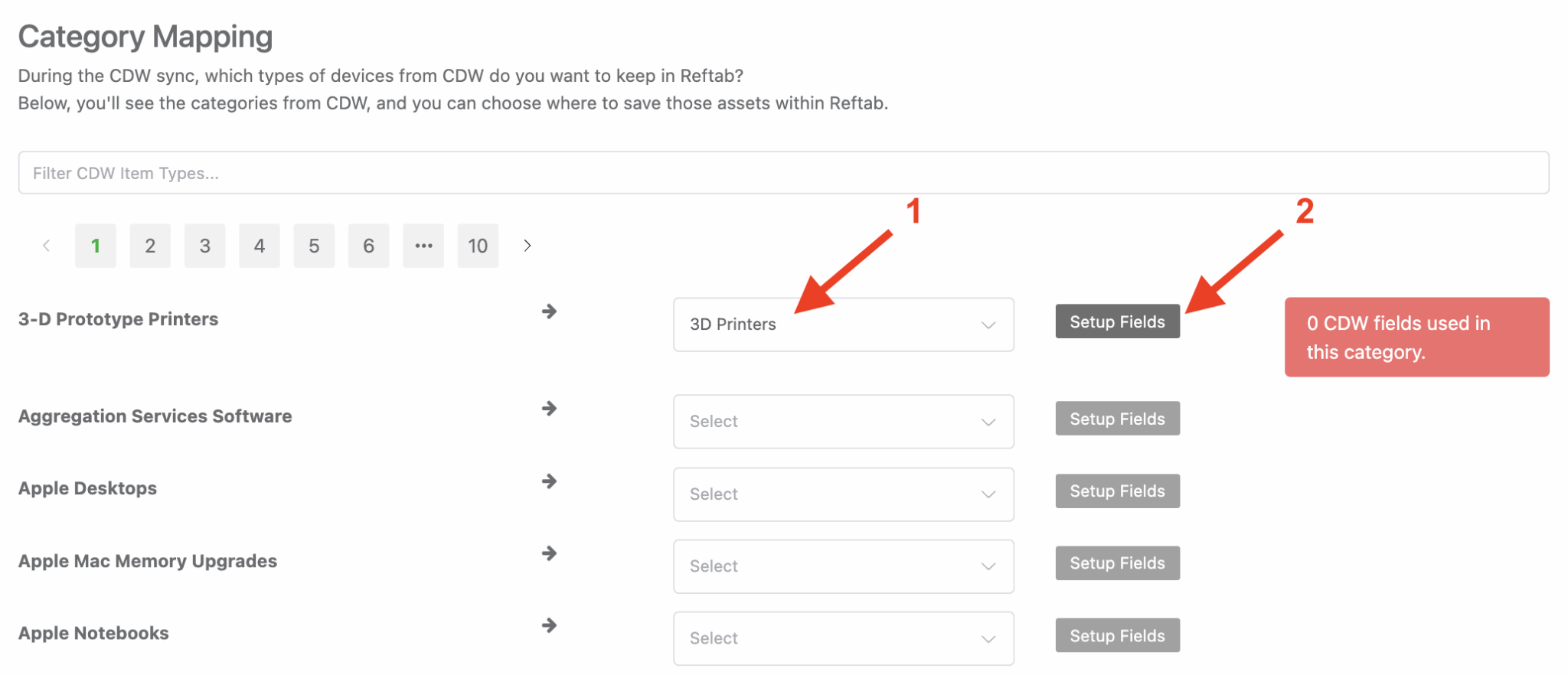 Creating asset categories