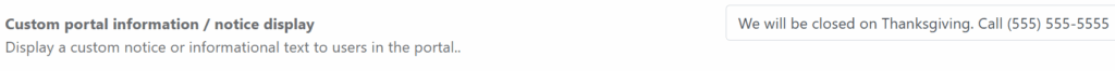 Custom portal information