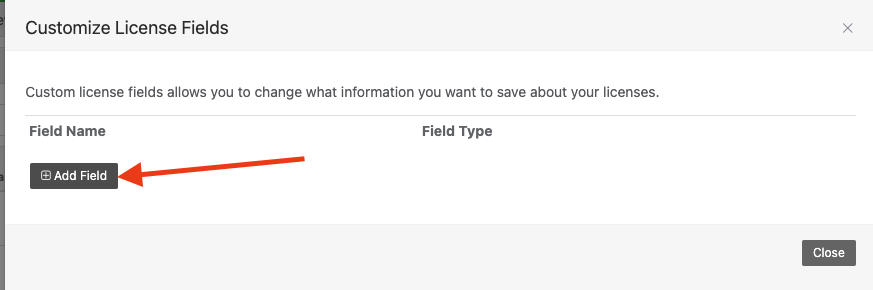 Customize license fields