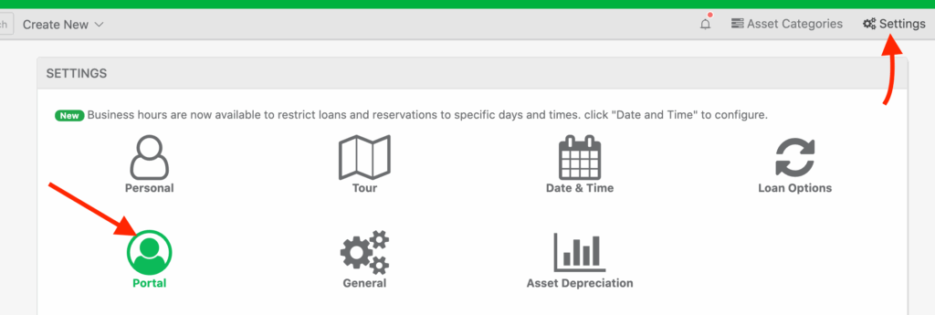 Display custom notice portal