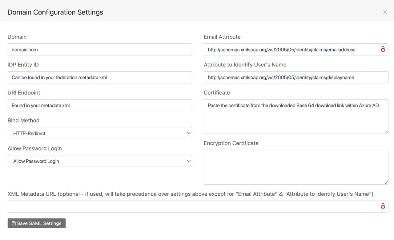 Domain configuration