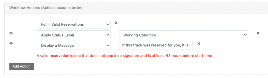 Fulfill valid reservations