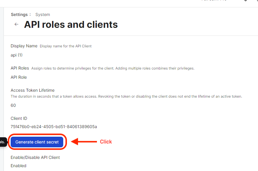 Generate client secret