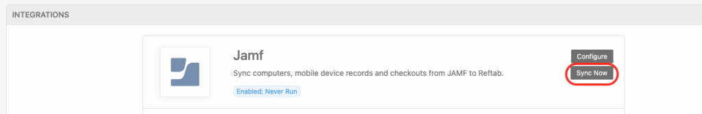 Jamf sync now