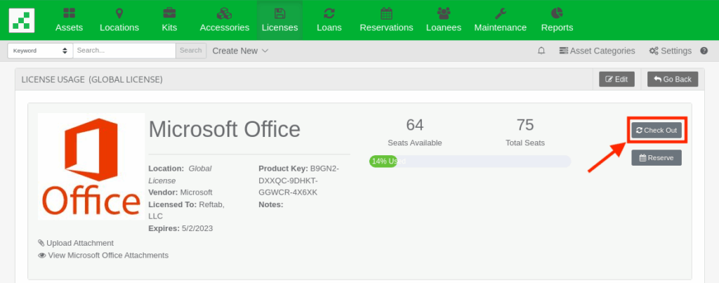 License specific users