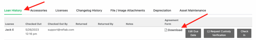 Loan history download