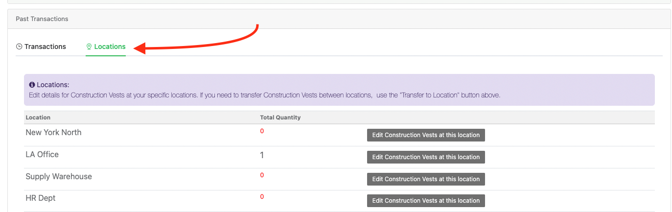 Locations tab specific consumable