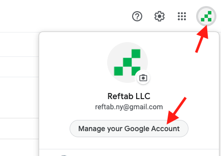 Manage google account