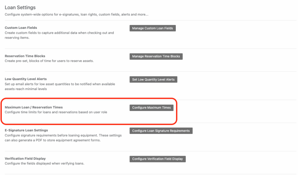 Maximum loan reservation times
