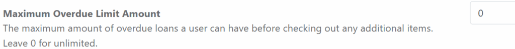Maximum overdue loan