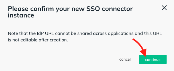New sso connector instance