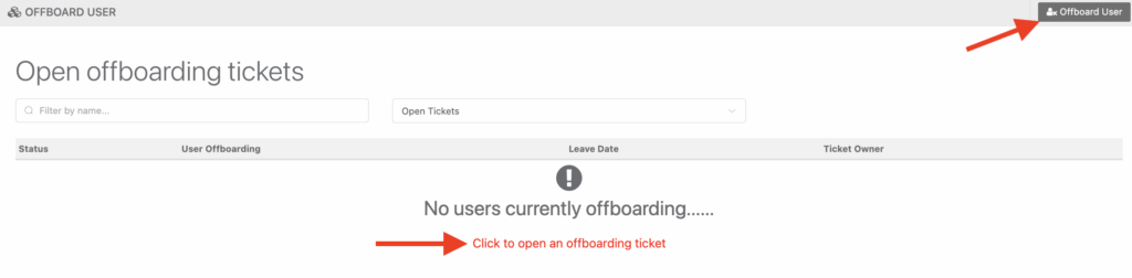 New user offboarding