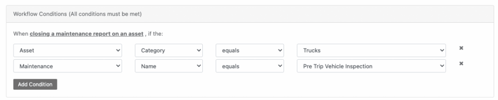 Pre trip inspection form complete