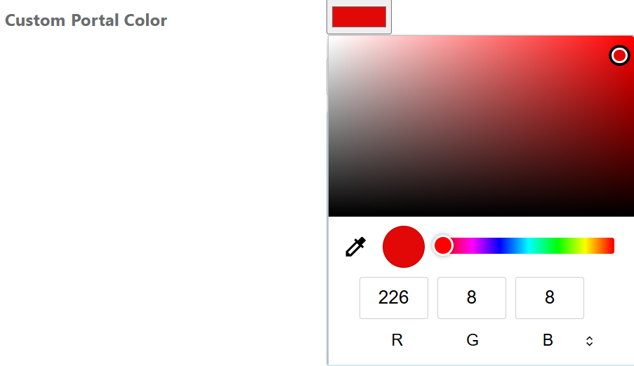 Primary custom portal color